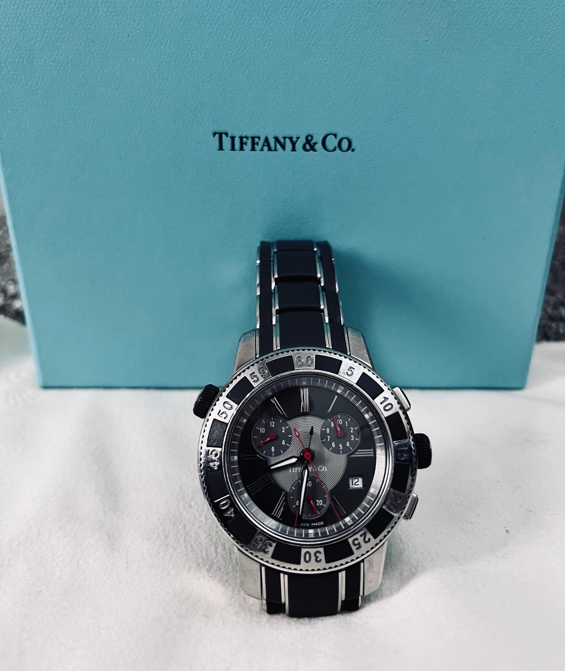 Tiffany & Co. Chronograph Stainless Steel Watch T-57