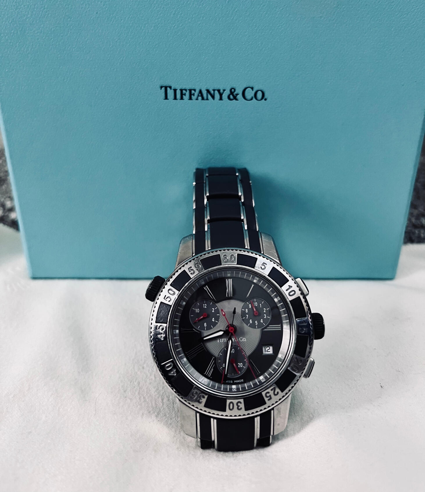 Tiffany & Co. Chronograph Stainless Steel Watch T-57